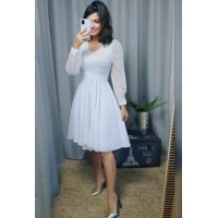 MİDİ BEYAZ TÜL ELBİSE