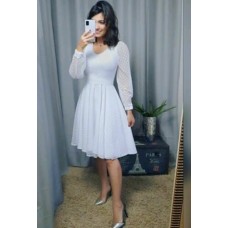 MİDİ BEYAZ TÜL ELBİSE
