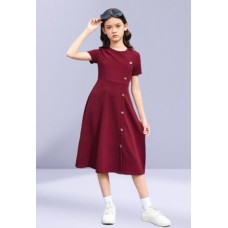 KIZ ÇOCUK BORDO ELBİSE