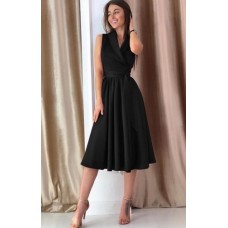 MİDİ SİYAH YAKALI ELBİSE